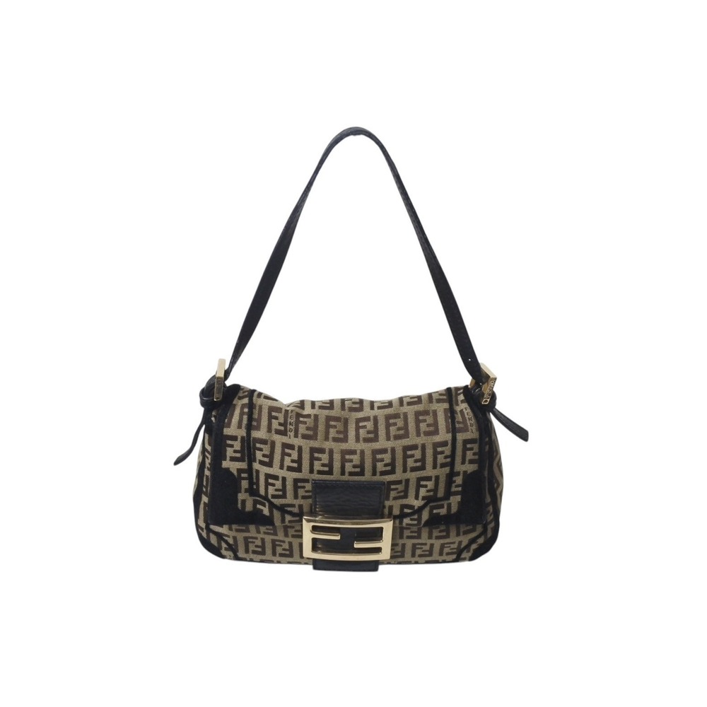 Fendi canvas Zucca Bucket black handbag brown Mamma - Picture 2 of 10